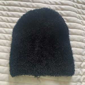 Black fuzzy beanie